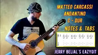 Андантино / М. Каркасси / Ноты / Табулатура /Matteo Carcassi - Andantino C - dur / Sheet & TAB'S