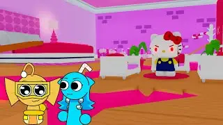 Sprunki Baby Bailey & Baby Aqua Played Escape The Hello Kitty House in ROBLOX | Incredibox Sprunki