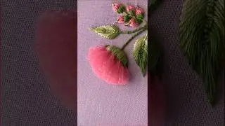 cutest flower design hand embroidery|latest hand embroidery design #shorts