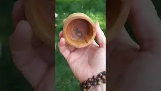Making a salt cellar out of birch wood