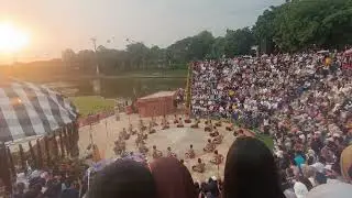 Kecak Dance with golden sunset view at TMII #tarikecak