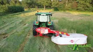 Maaien grasland met Kuhn GMD 2810 lift control + John Deere 5080R - www.graslandbeheer.be