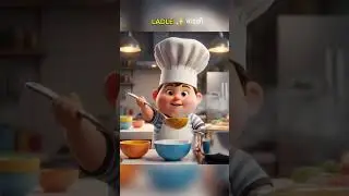 ​Kitchen Vocabulary with AI Animation 🍳 | English to Hindi | AI Generated Learning ✨  #shorts