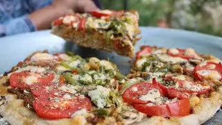 پیتزا گیاهی(بدون گوشت)روی آتش در روستا🍕|Campfire, Pizza|زندگی روستایی،عشایری🇮🇷