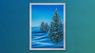 How to Paint a Winter Landscape with Pine Trees