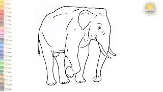 Elephant drawing very easy 07 | How to draw an Elephant step by step | Drawing tutorials | art janag