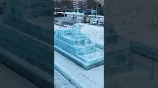 😲Harbin aircraft carrier ice sculpture