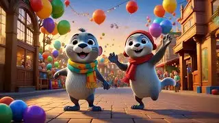 Three Sweet Seals Balance Balls | Animal Tricks & Counting Song for Kids | Nursery  and Baby Songs