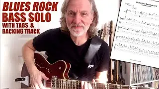Blues Rock Bass Solo in E - with TABS & Backing Track
