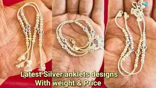 Latest Silver anklets designs with weight and price/new Silver payal 