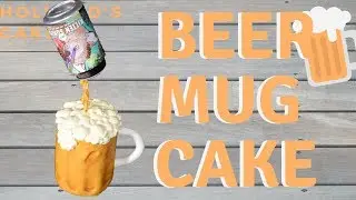 Gravity defying beer mug cake