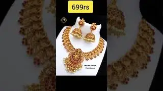 Matte finish jewellery wholesale shop necklace with earing 699rs