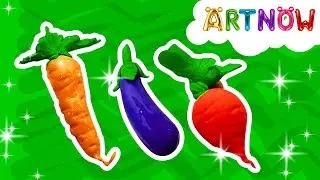 CARROT, CABBAGE, EGGPLANT, BROCCOLI CLAY Carrot I Nặn củ c&agrave; rốt, củ cải, s&uacute;p lơ, c&agrave; t&iacute;m I ART NOW!