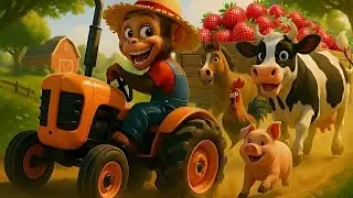 Monkey Farmer Harvests Fresh Strawberries 🍓🐒 | A Busy Farm Work Day With Love & Gentle Care 🚜