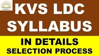 KVS LDC SYLLABUS 2018 IN DETAILS