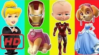 Wrong Heads Cinderella Iron Man Paw Patrol Skye Boss Baby Bad Chase Finger Family Nurser G