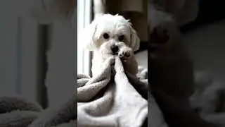 Fluffy Dog's Epic Blanket Rebellion! 😂 My Pet Said NO to Bedtime! #puppy #dog #cutepuppy