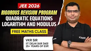 Quadratic Equation , Logarithm & Modulus : JEE 2026 || RRP MATHS FREE Class LIVE || Premium Session