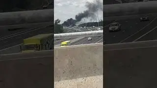 Massive 401 Highway Blaze: Vehicles Engulfed in Flames - Smoke Seen Miles Away! #401 #canadalife
