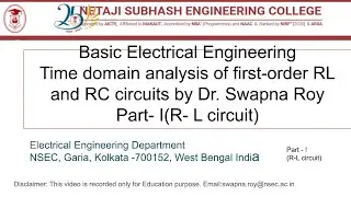 Time domain analysis of 1st order RL- RC Circuit