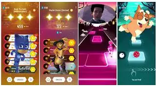 Bluey 🆚 Puss_in_Boots_Coffin_Dance 🆚 Spider_Man 🆚 Pj_Mask 🆚.💥 WHO WILL WIN 💥 TILES HOP GAME 🏆