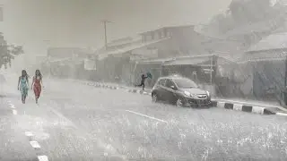 TERRIFYINGLY BEAUTIFUL RAINSTORM by strong winds 🌧️ Heavy Thunder ⚡| Sleep & Stress Relief