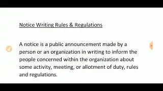 Notice Writing Rules and Regulations