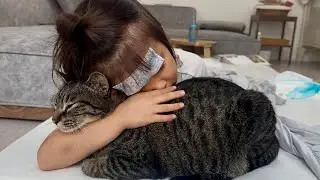 ５歳の娘が高熱で寝込んでいたら優しい猫がまさかの行動に