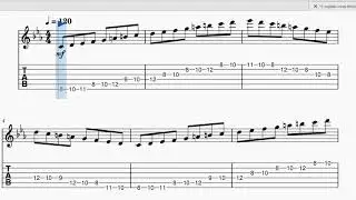 Guitar lesson : C Melodic Minor.  8th Notes