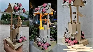 Diy mini wishing well| How to make diy popsicle stick well| miniature well| B.creative