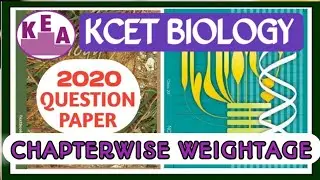 KCET 2020 Biology Chapterwise Weightage | Biology CET Question Paper Analysis  | Kcet | BioGoogle