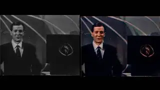 ABC'S FIRST TELEVISION BROADCAST, 1956 (Colorized vs B&W)