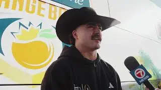 Интервью с лайнбекером команды Texas Tech Джейкобом Родригесом по случаю прибытия на Orange Bowl.