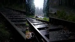 Relaxing Rain Sounds on Train Tracks 🚂 Instant Stress Relief & Calm ASMR  #rain