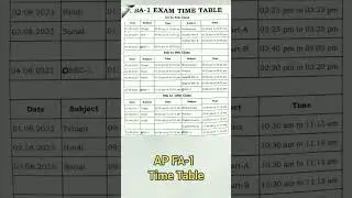 FA1 Time Table Released 2023 - 2024 #ap #fa1 #2023 #time #table #released #breakingnews #important