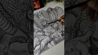 Narasimha Drawing 🔥🦁, Mahavatar Narsimha Drawing #shorts #mahavatarnarsimha #drawing #bhagwan #art