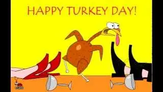 Free Funny Greeting Thanksgiving Animated Turkey E-cards Ladybugecards.com