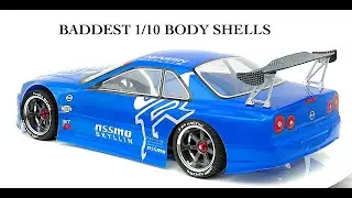 THE BADDEST 1/10 SCALE RC CAR BODY SHELLS -  NISSAN R34 CHEAP SHELL MODS