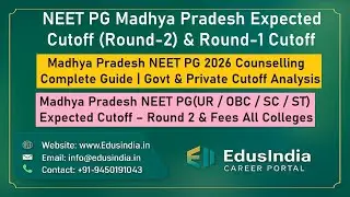 NEET PG Madhya Pradesh Expected Cutoff (Round-2) & Round-1 Closing ranks & Fees