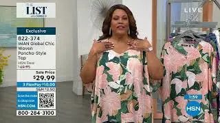 IMAN Global Chic Woven PonchoStyle Top