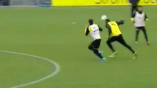 Usain Bolt scores a brilliant header in Borussia Dortmund training session! | #BVBolt