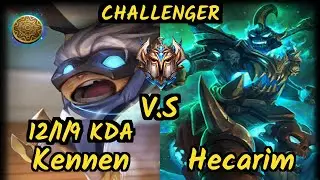 FLY V1PER (KENNEN) vs HECARIM - 12/1/9 KDA TOP CHALLENGER GAMEPLAY - NA
