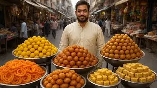 HARDWORKING MAN SELLING SWEETS ON STREETS OF ISLAMABAD PAKISTAN | OPEN STREET FOOD 