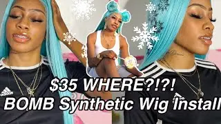 $35 WHERE?! Watch me Slay this synthetic wig! Full install featured on my channel!