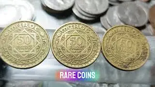 🇲🇦. 3 Historical 50 Francs Coins Morocco 1371#RareCoins #MoroccoCoins #50Francs #1371 #Coin