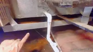 AC Air Handler Drip Pan Poor Use of Pan Materials +  Illogical  Connection -  Problem + Resolution.