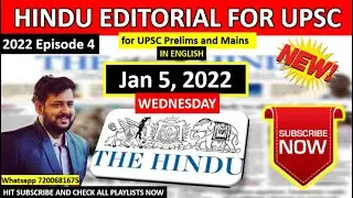 BEST Hindu Editorial in English | Hindu EDITORIAL in English | January 5, 2022 | By Vysh | Vysh IAS