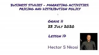 Grade 11 - Business Studies | Pricing and Distribution Policy