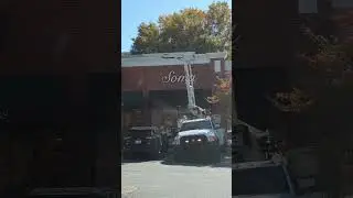 Неудачная установка автовышки! Без гидровыравнивающей опоры...