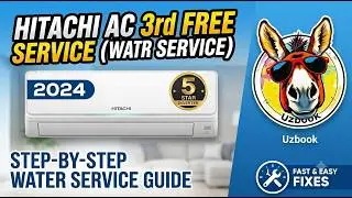 Hitachi Ac 3rd free Service (water service)5 star inverter 2024 model/ Remote problem Solution/ 